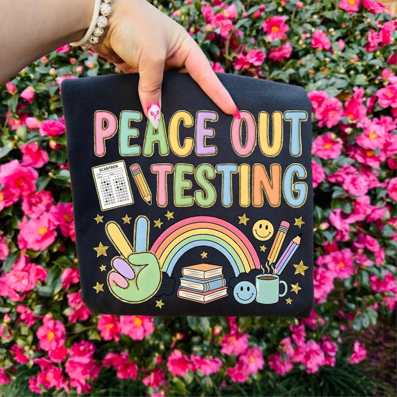 Peace Out-testen png, leraar testshirtontwerp, einde van testseizoen png, leraar regenboogafbeelding, stertest png, ontwerp leraar leven afbeelding 2