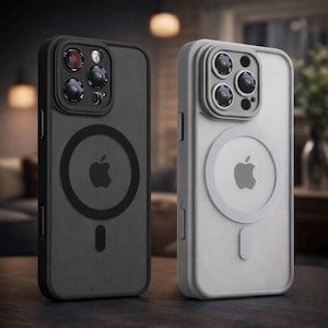 Magnetyczne matowe, półprzezroczyste etui na telefon, odporne na wstrząsy, smukłe, ochronne etui, kompatybilne z modelami iPhone'a