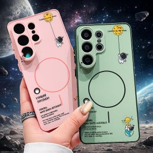 Funda magnética Little Astronaut para Samsung Galaxy S25, S26, Ultra, S24, S23 FE – Cubierta protectora rígida