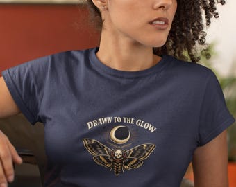 Celestial Moth Esthetician Tee | Boho Skincare Mystical Merch T-Shirt | Esthetician Apparel and Gift