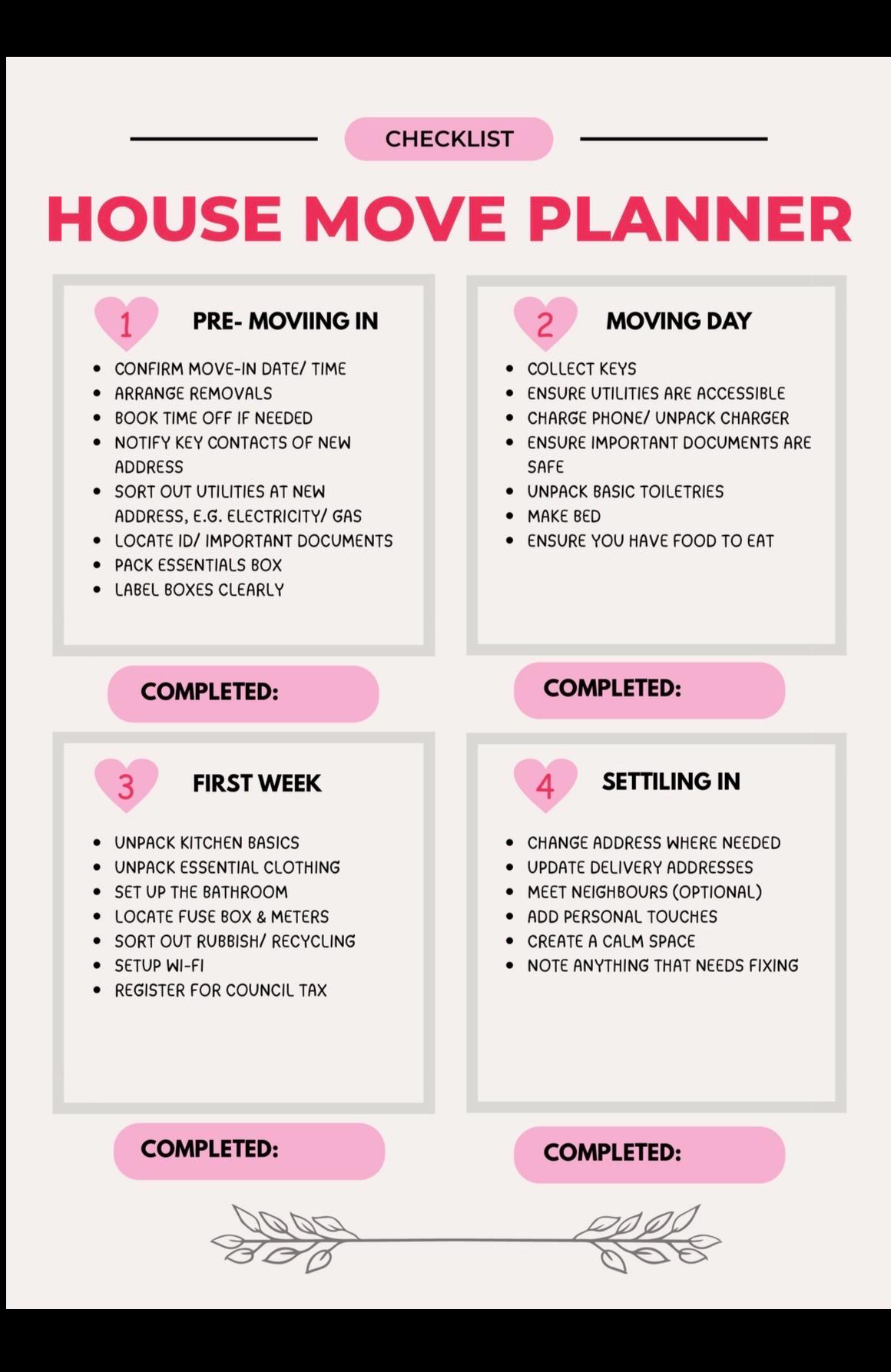 Gentle Move in Checklist, Calm Moving Planner, ADHD & Anxiety-friendly ...