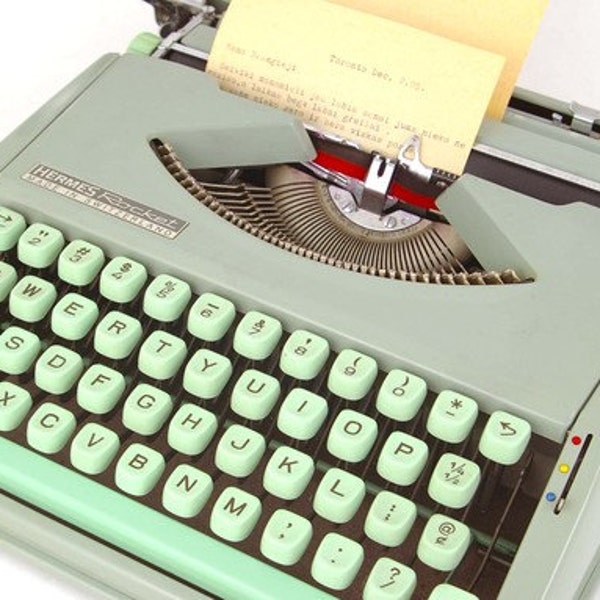 Hermes 1960's Portable Rocket Typewriter in Mint