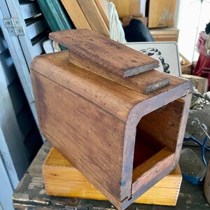 Antique 1920s Kids Shoe Shine Kit Maple Wood Hand Made Caddy Box Stand Holder Valet With Brushes,Gift,Housewarming,Rustic Laundry Room Decor
