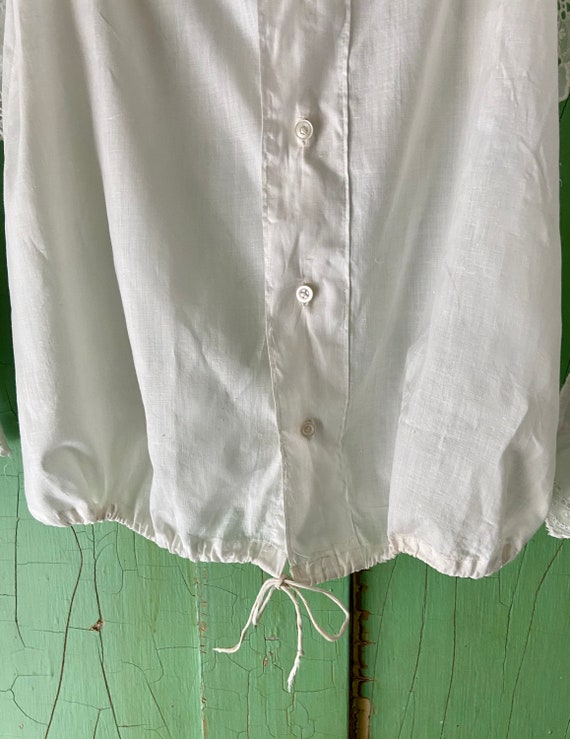 Antique Edwardian Ladies Blouse, ayershire lace, … - image 7