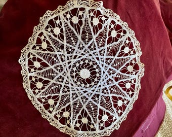 Vintage Handmade Collectible Multi Lace Doily, Mothers Day Gift, Battenberg