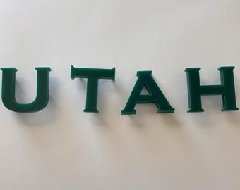Vintage Lot 4 MCM Acrylic Block Sign, Freestanding or Wall Letters, UTAH,Dormroom Decor