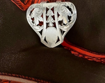 Antique Sterling, Dress Clip, Art Nouveau Jewelry,Acanthus Leaves,Mothers Day Gift, For Mom