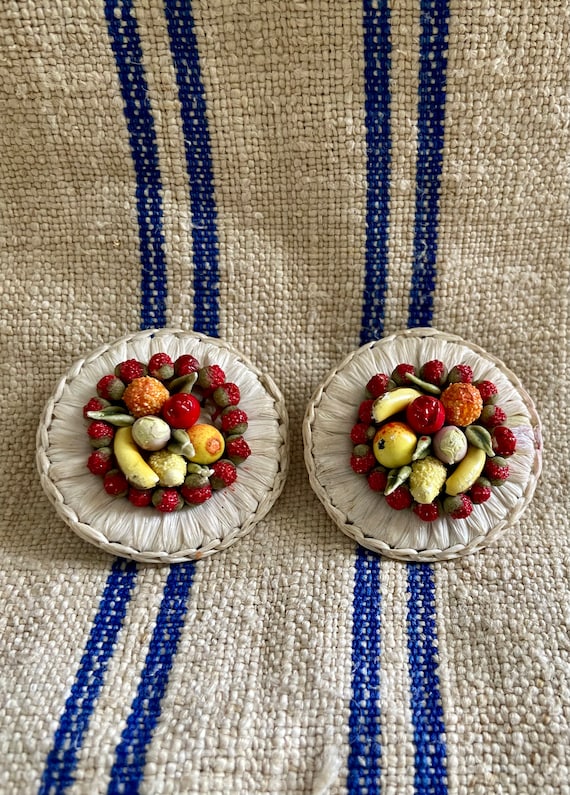 Vintage 50s Earrings,Iconic Carmen Miranda Fruit S