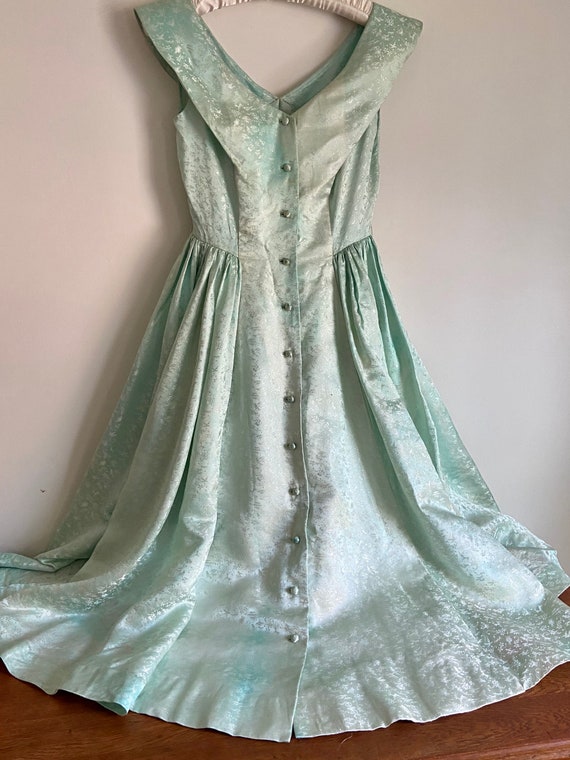 Vintage 1950s silk brocade dress,1950s formal,195… - image 6