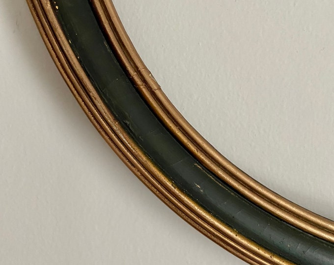 Vintage 40s Round Frame,large Round Frame, Round Wood Frame,cottage