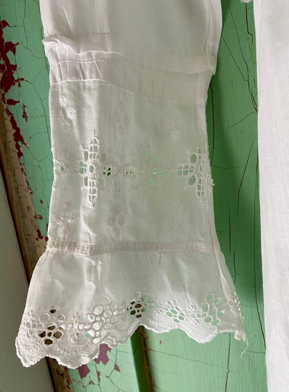 Antique Edwardian Ladies Blouse, ayershire lace, … - image 5