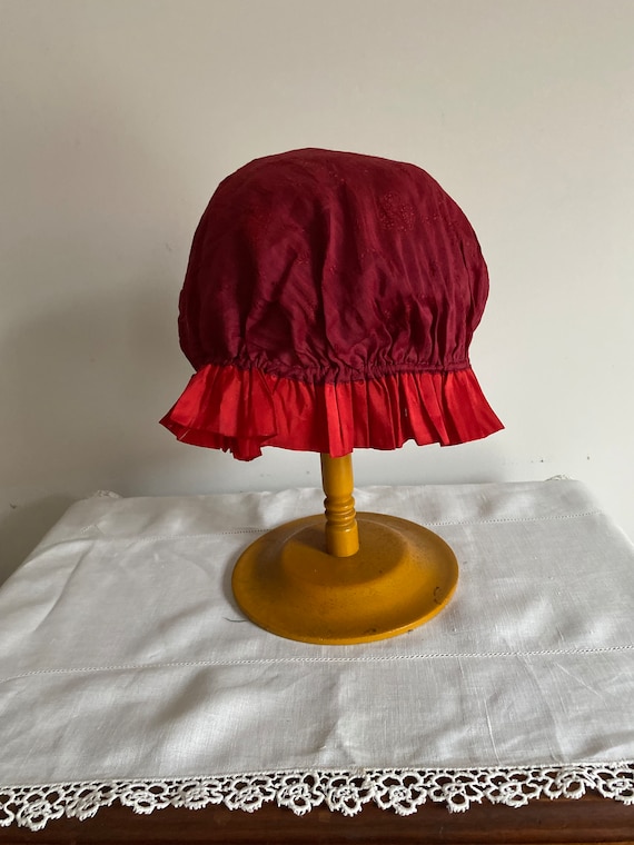 Victorian Edwardian Silk Boudoir Cap, 1900s Boudoi