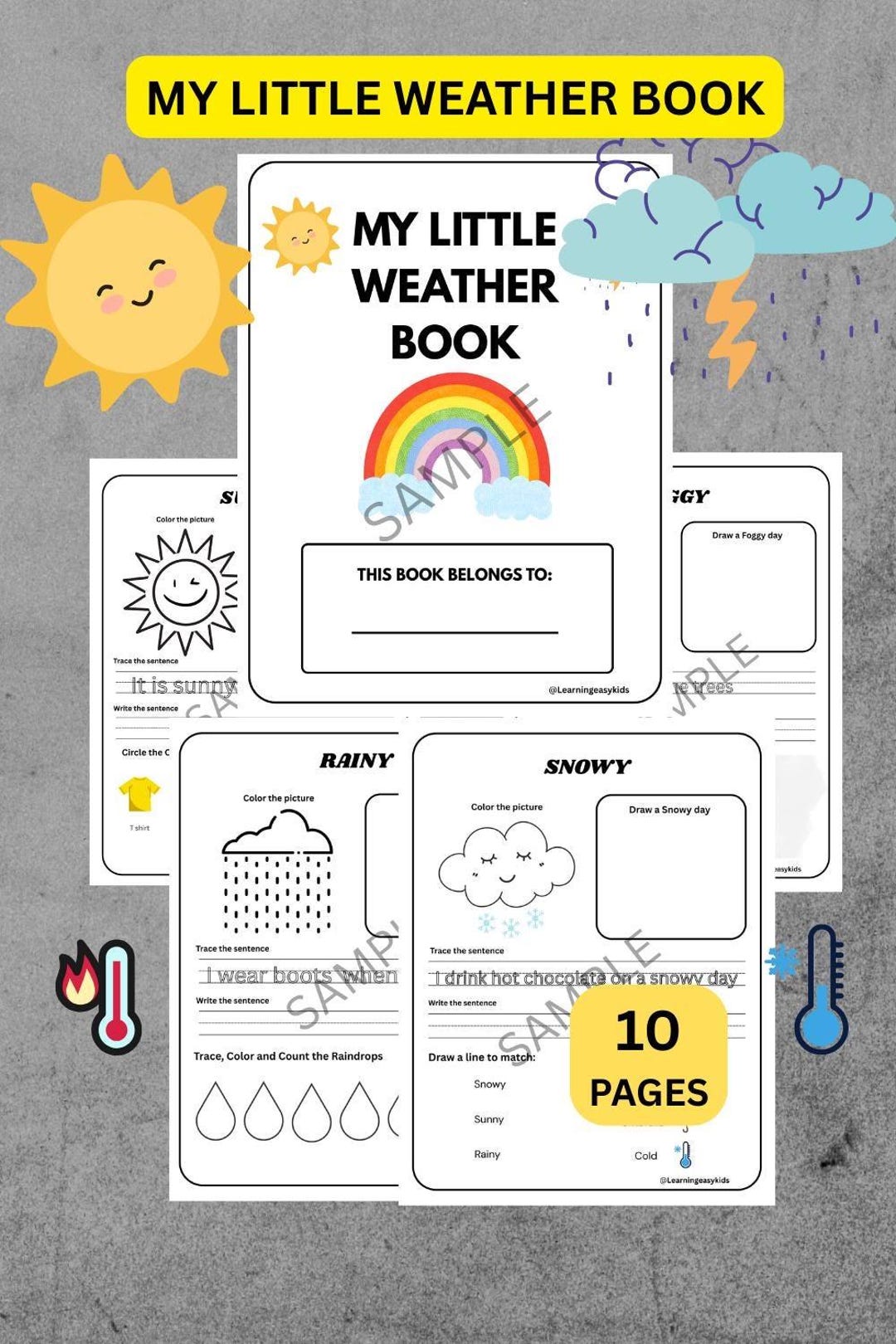 Printable Weather Busy Book for Kids | Kindergarten Science Book ...