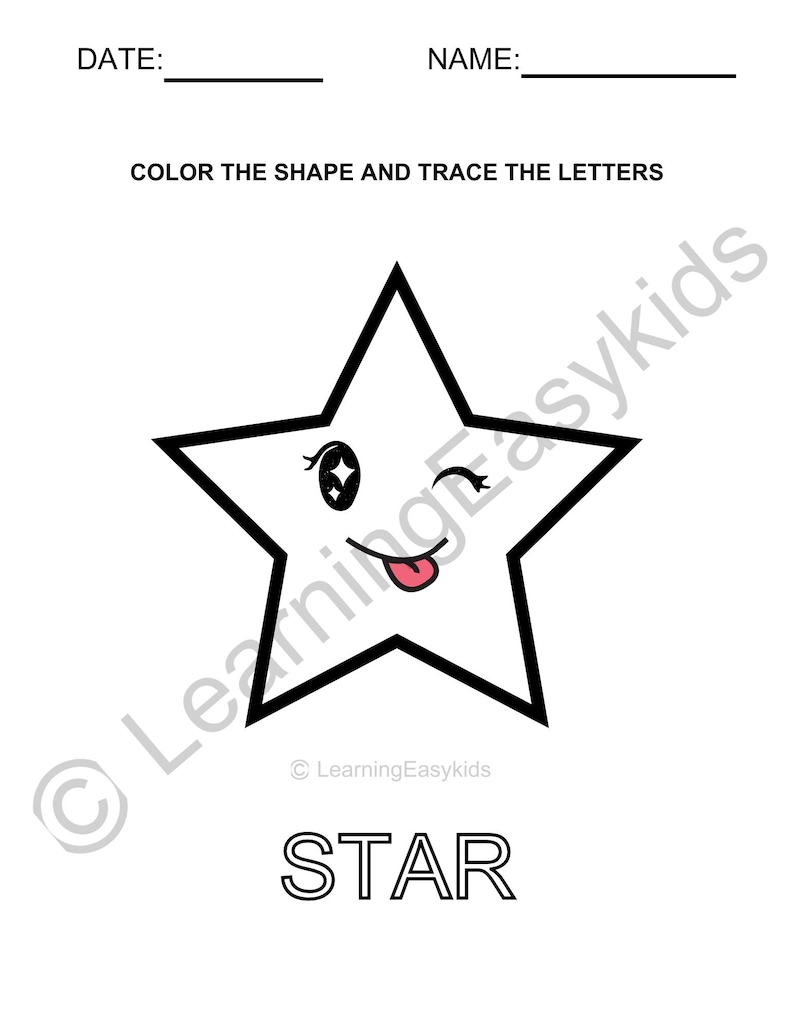 Star Shape Worksheet.pdf Shape Coloring & Tracing Worksheet – Preschool Learning (PDF Download ...