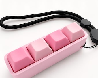 4-Key Mechanical Keyboard Clicker Fidget Keychain, Matte, ASMR Sensory Toy