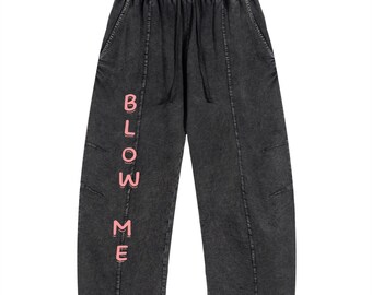 Pantalones de algodón con cordón ajustable Blow Me/Snow Wash