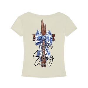 Bible Verse|Proverbs 31:25|Tencel Slim Fit V-Neck T-Shirt image 4
