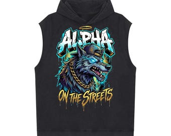 Alpha|Snow Washed Sleeveless Hoodie