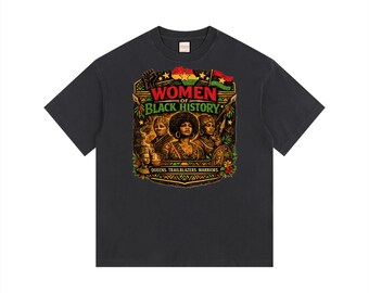 Camiseta de algodón extragrande lavada estilo Juneteenth/vintage para mujer