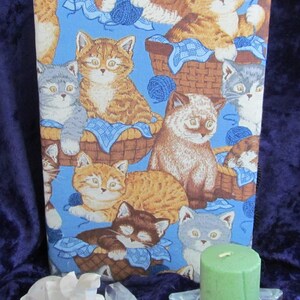 Spell Book Casting Blue and Brown Cats Kittens Cloth Spellbook Grimoire Wicca Pagan Numerology Astrology Metaphysical Free Zodiac Pendant