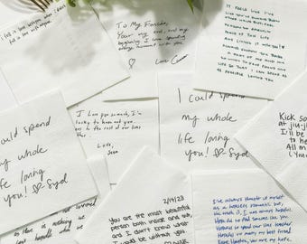 Custom Love Note Handwriting Napkins, Personalized Handwritten Note Paper Napkin, Printed Napkins,Custom Love Note Napkins,Wedding Cocktail