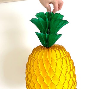 Large Honeycomb Paper Pineapple party decoration for Birthday Celebration - 53cm  / 21” Yellow Tutti Frutti Party Decorations bridal shower
