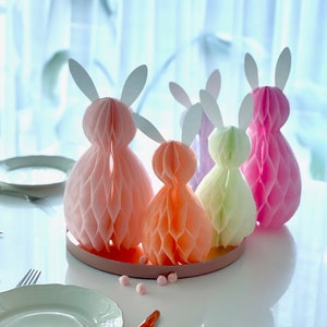 Coniglietti di Pasqua in carta colori personalizzabili Set di conigli di carta Primavera Festa di compleanno Baby shower Decorazione per la casa Coniglietti pastello Regalo per i propri cari