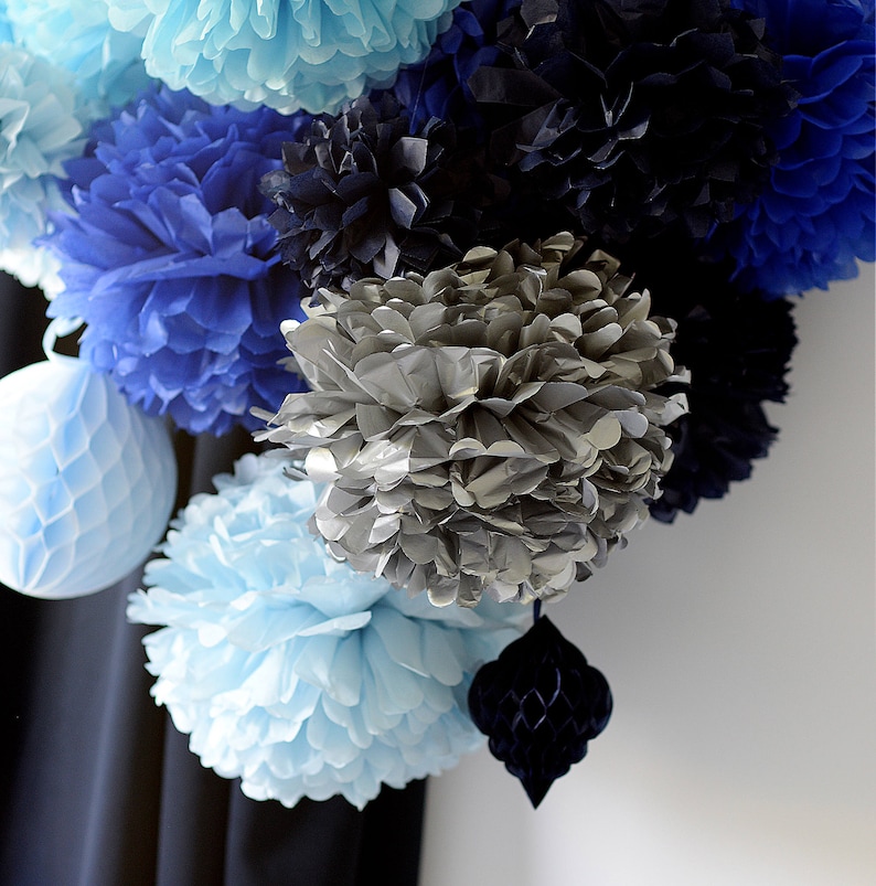 Handmade Tissue Paper Pom Poms, Custom Colors, Party Ceiling Decor image 9