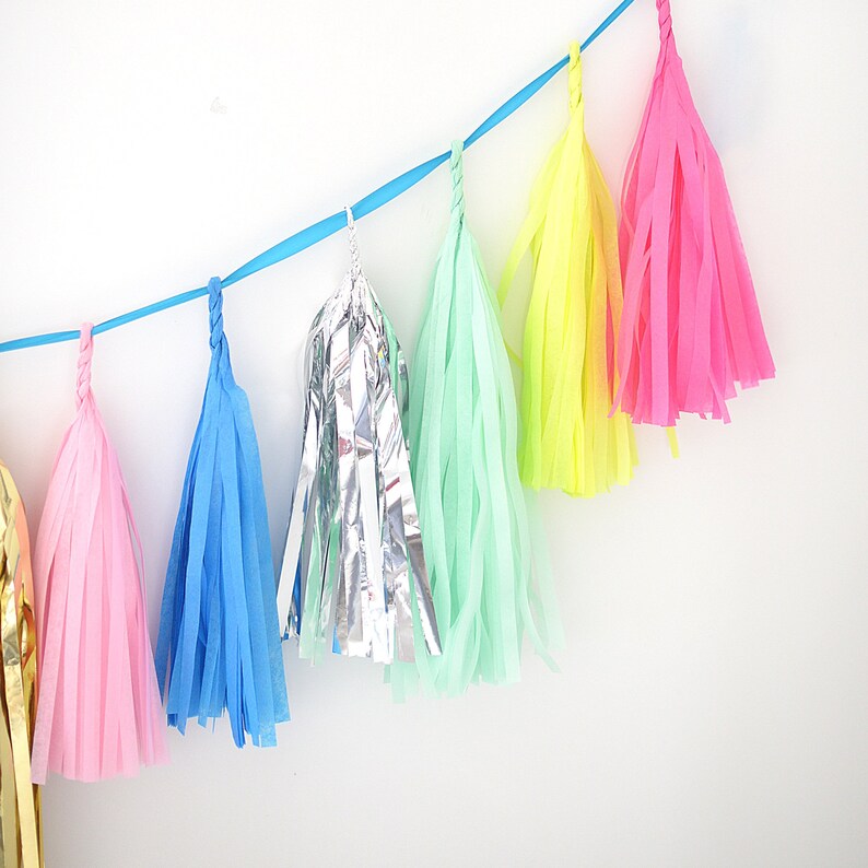Paper tassel garland Birthday garland Birthday decorations Etsy