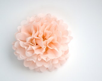 Blush pink Tissue paper pom pom party decorations rose pink paper flowers boho wedding, baby shower, birthday, tea party, garden party decor