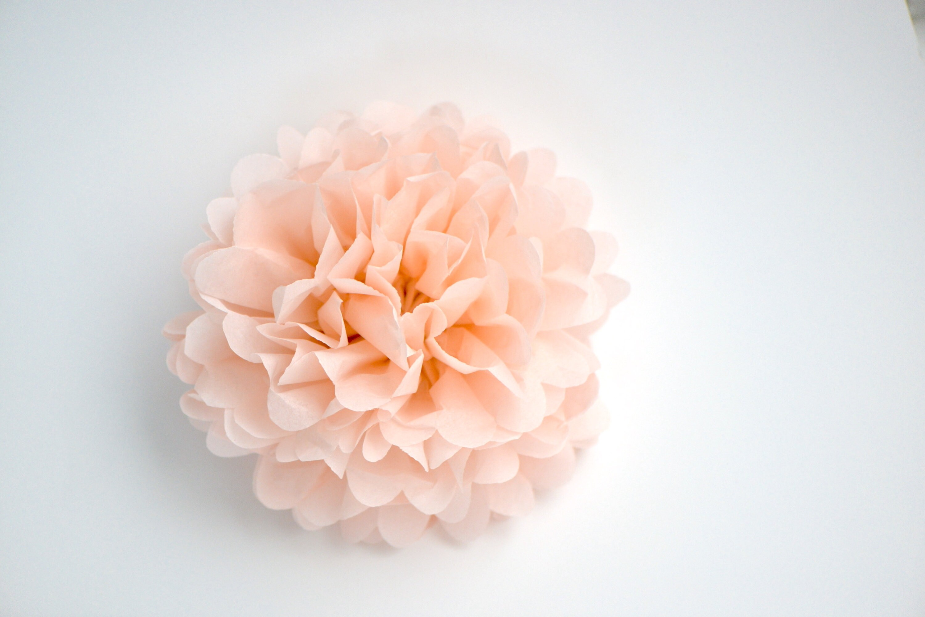 Metallic Rose Gold Tissue Paper Pom Pom Flowers Spring Decor