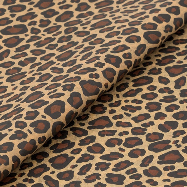 Leopard tissue paper sheets - 10 sheets - 20" x 30" / 50cm x 75cm / 500mm x 750mm, 18gsm Acid Free Paper, gift wrap paper wild safari animal