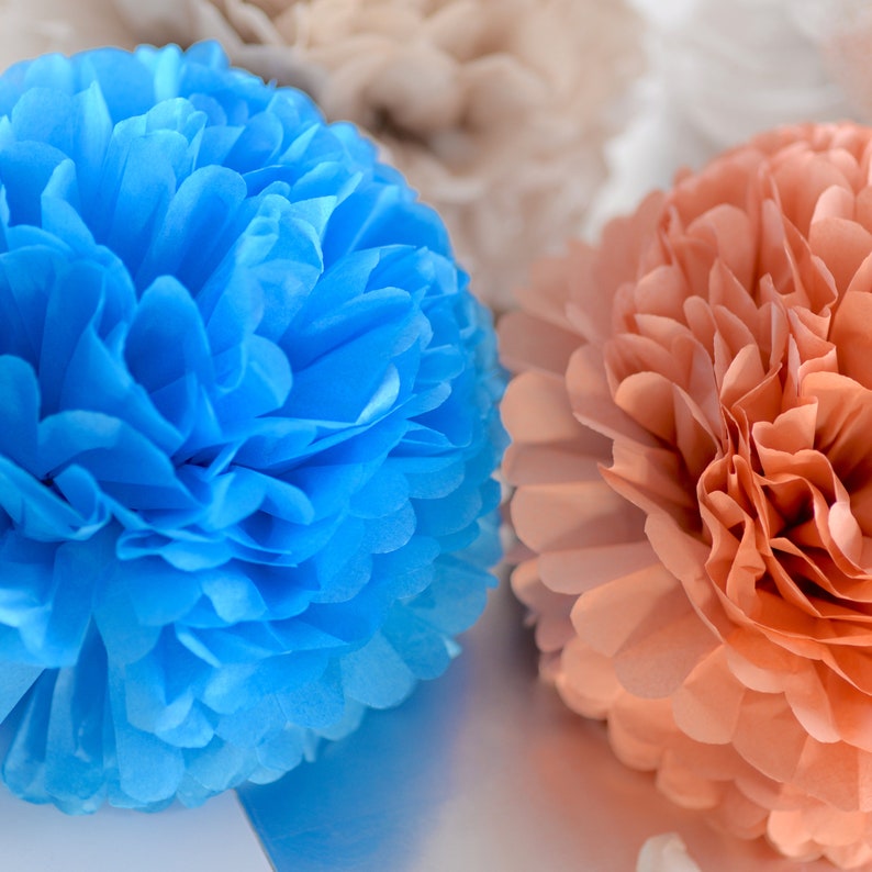 Fiesta Blue Paper Flowers Boy Baby Shower Boys Party Etsy