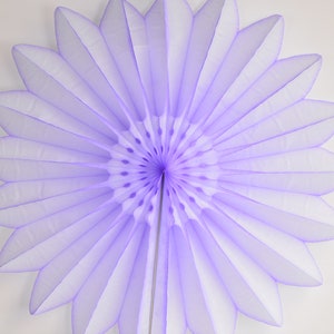 Decorazioni a ventaglio in carta color lavanda – Grandi decorazioni da appendere per feste in dimensioni 12", 17" o 26" per matrimoni, baby shower e compleanni