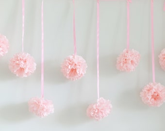 60 Benutzerdefinierte Farbe Super mini 4 "/ 10cm Papier Pom Poms Partydekoration Set Party Tischdekoration Weihnachtsbaum Hochzeit kleine Papierblumen