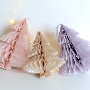 Paper honeycomb Christmas tree party decorations Custom color hanging Holiday decor housewarming gift  birthday party baby shower wedding