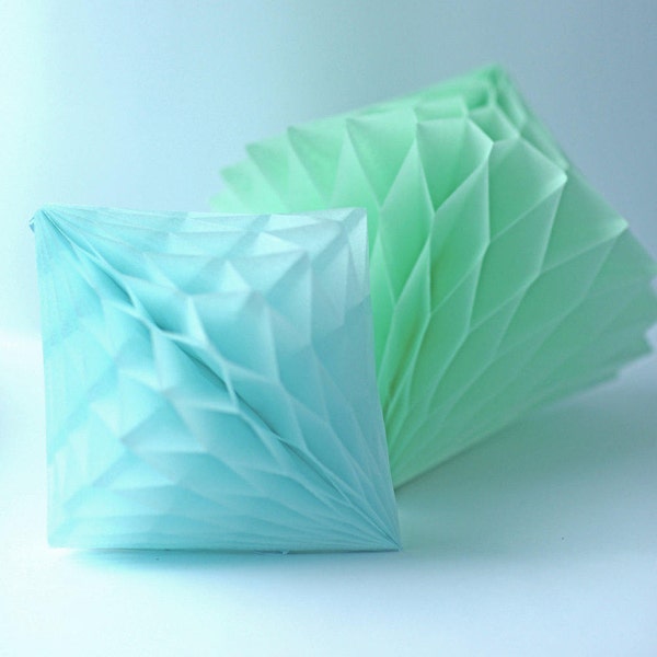Diamond shape 12" / 30CM  honeycombs | Rhombus shape paper decorations | Honeycomb paper pom poms