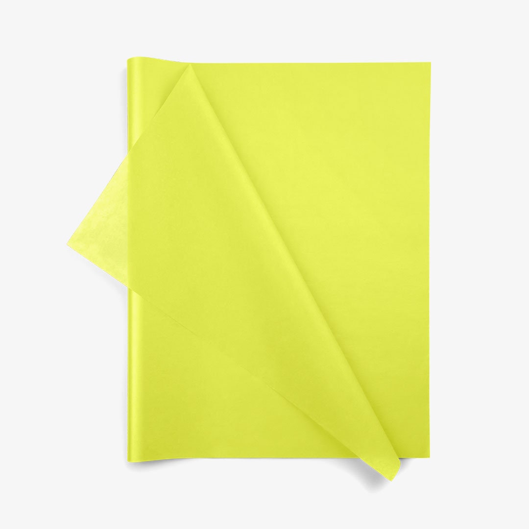 Papier De Soie Vert Citron | 25 Feuilles 70x50cm | Sans Acide | Pour Emballage Et Artisanat