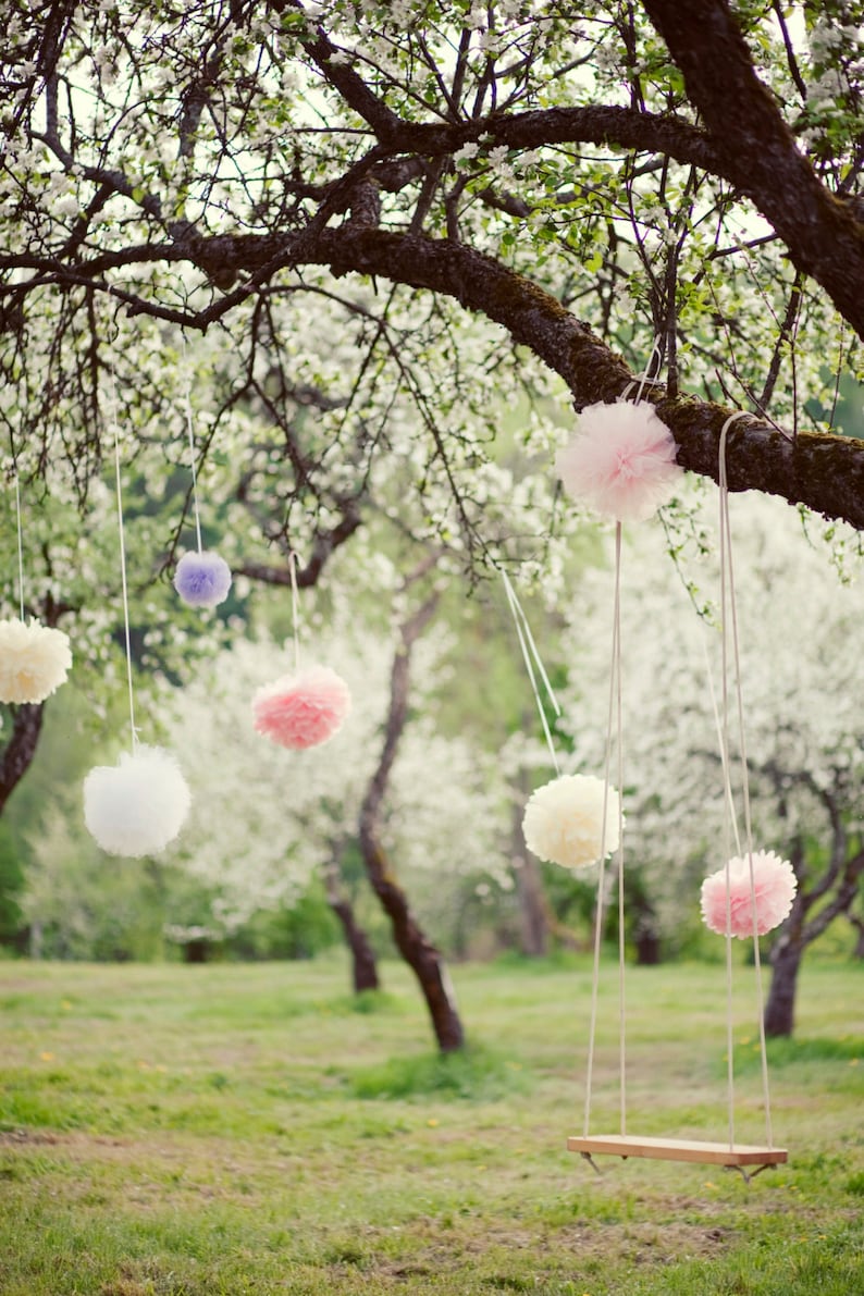 Handmade Tissue Paper Pom Poms, Custom Colors, Party Ceiling Decor image 1