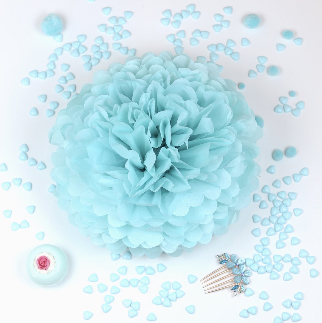 Light Blue Paper Flowers Boy Baby Shower Winter Holiday Etsy