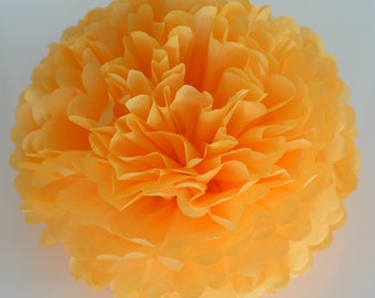 Paper pom pom in Goldenrod colour | Wedding decorations | Birthday decorations | Paper flowers