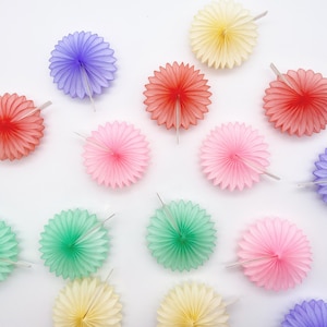 Mini ventagli di carta lilla Set da 5 ventagli Decorazioni per l'albero di Natale Festa in casa Baby shower Matrimonio Compleanno Festa Decorazioni da tavola Rosette