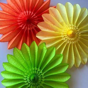 Paper Fans: Spring Colors Party Decorations, Set of 3 (26&quot; Diameter)