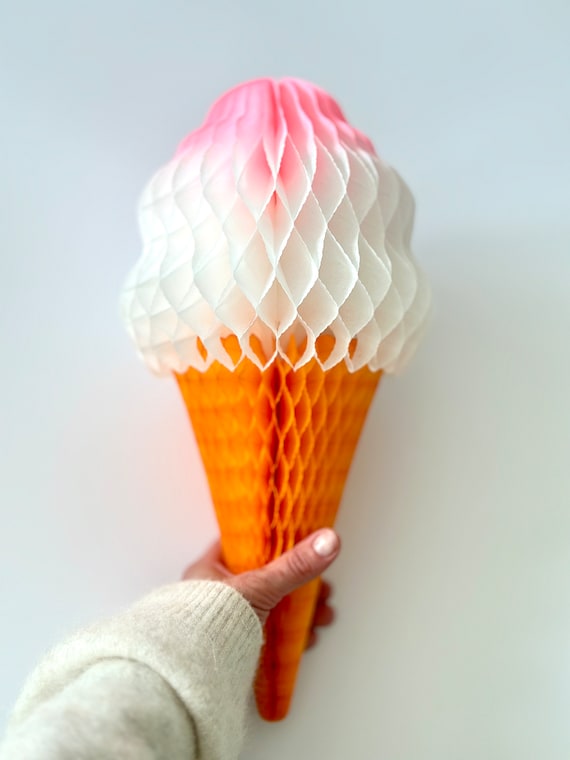 ペーパーハニカムアイスクリームコーン：38 cmパーティー