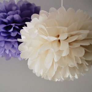 Paper decorations set of 3 Tissue paper flowers Party pom pom set Wedding decoration image 4