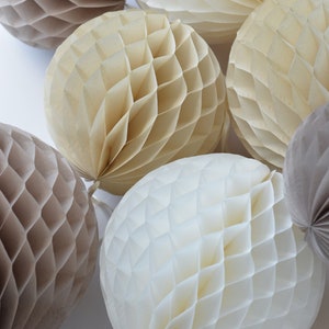 Neutral Party Decorations Natural Paper honeycomb Party Decoration balls Rustic Tan Brown for Brown Baby Shower Wedding Birthday Decorations