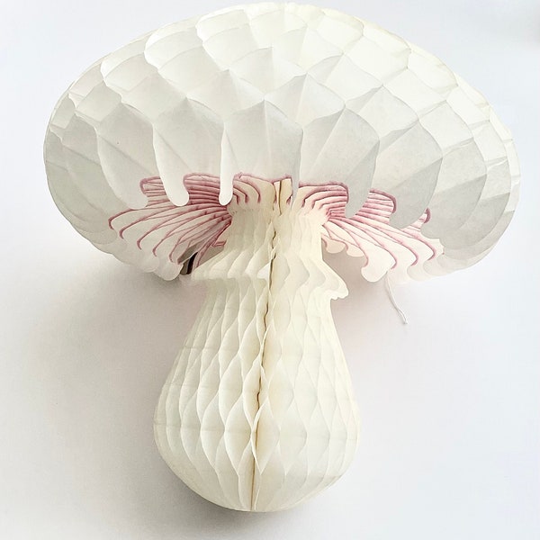 Huge Paper Mushroom honeycomb party decoration 46cm 18" off white 3d mushroom forest birthday party decor fall baby shower photo wall