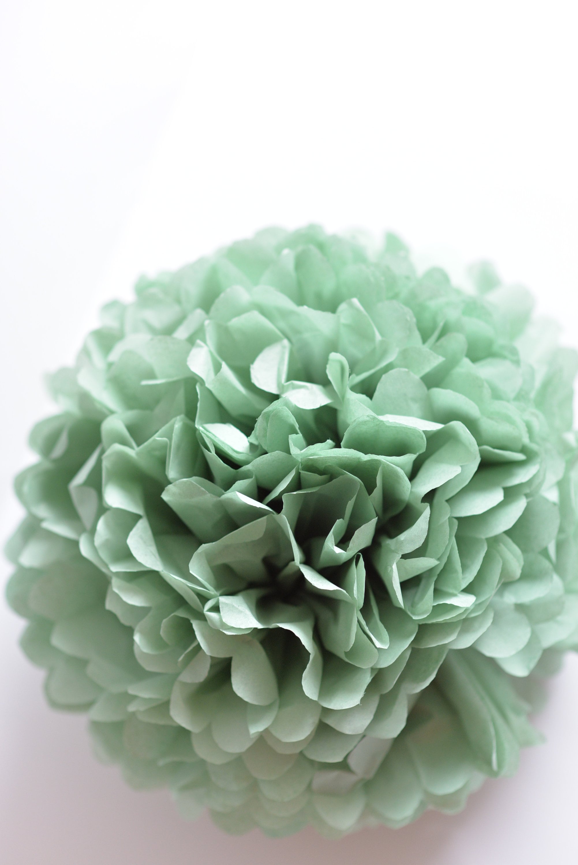Sage Green Button Mums Tissue Paper Flowers