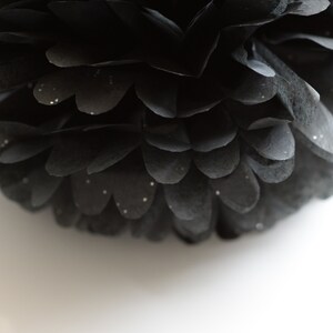 Space grey paper pompom Onyx Gemstone Paper pom poms Space party decorations image 2