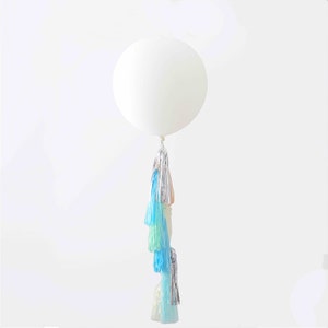  (Pack Of 3)FONBALLOON PARTY 36 Inch Innocence Giant White  Balloon with Large Handmade Tassel Tail in White for Wedding Decoration :  Home & Kitchen